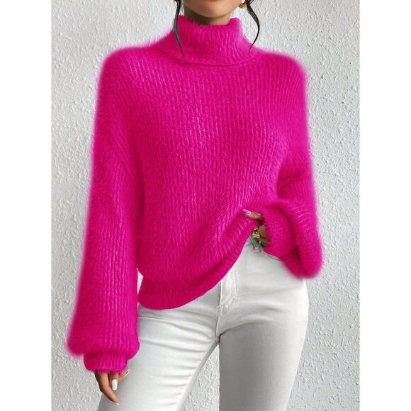 Super soft knit turtleneck sweater light blue - Picture 3 of 3